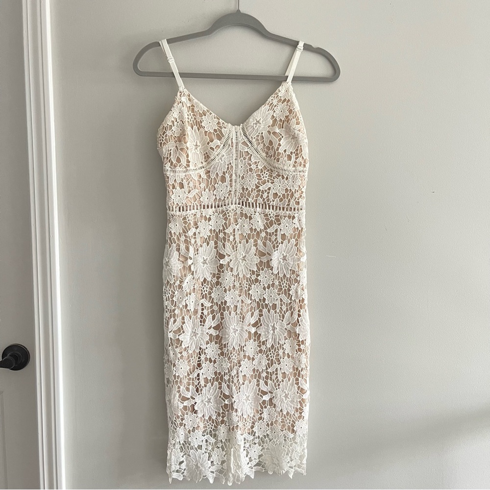 Forever 21 white midi lace dress